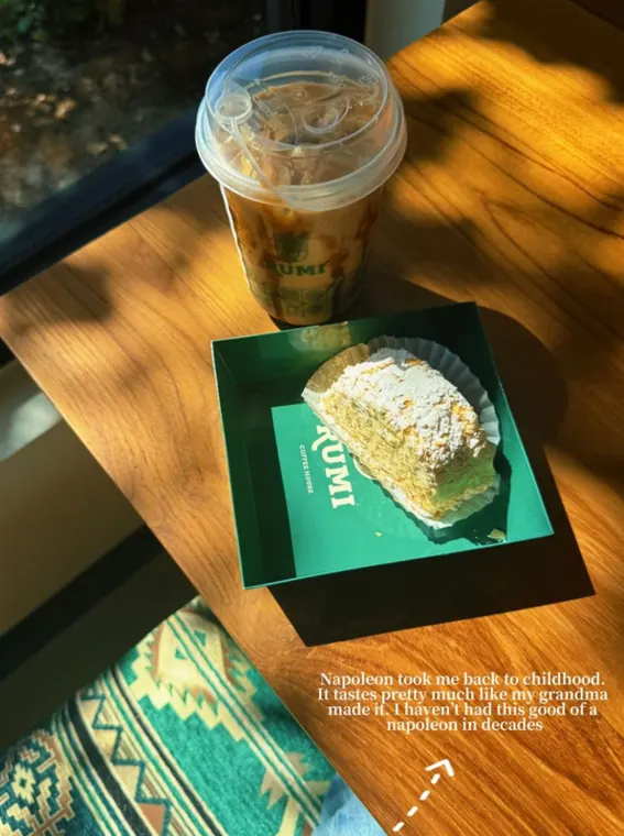 Cafe drink and pastry